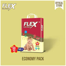 FLEX BABY DIAPER MEDIUM SIZE 50 PIECES