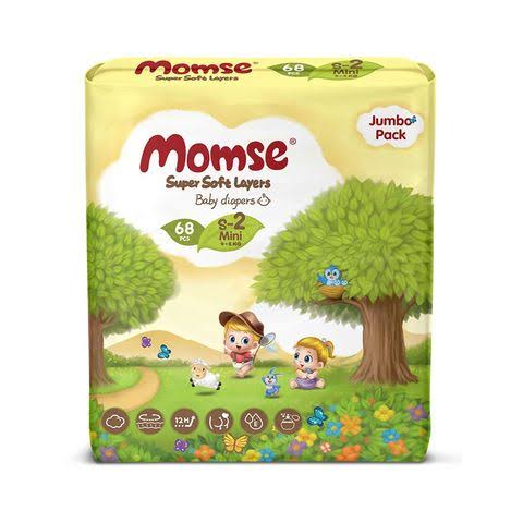 MOMSE SMALL SIZE BABY DIAPER 68 PIECES OF PACK